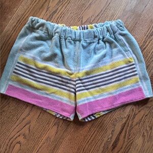 One of a kind, upcycled vintage towel shorts